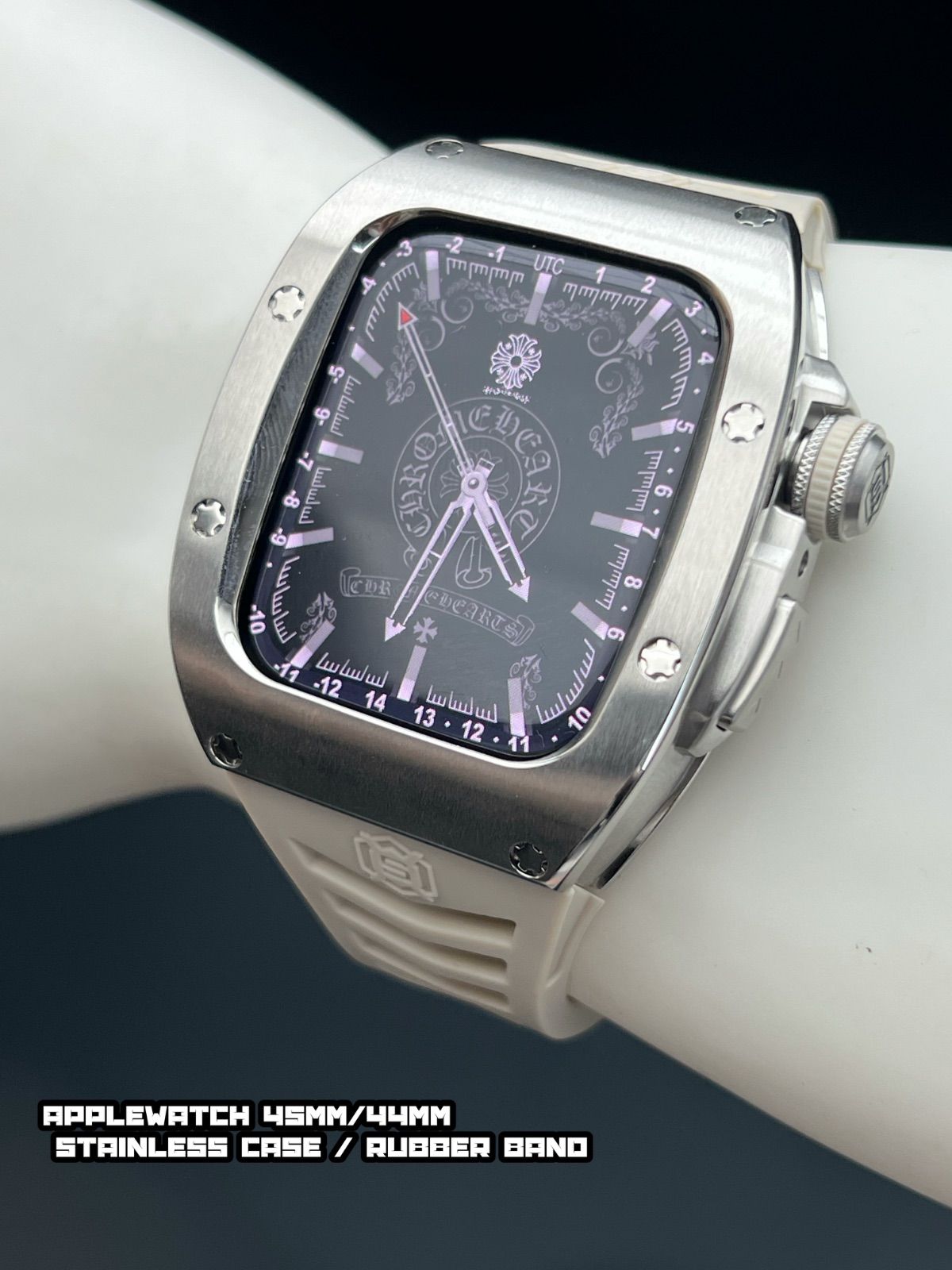 シルバー アップルウォッチ ステンレスケース 45mm44mm applewatch