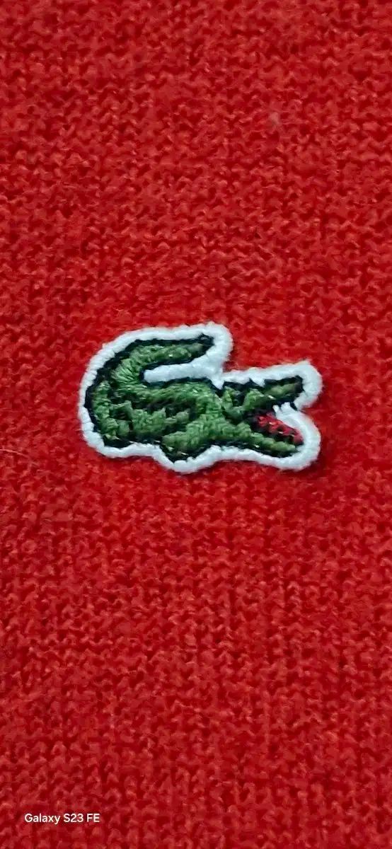 ラコステ レッド ニット ジップアップ カーディガン90