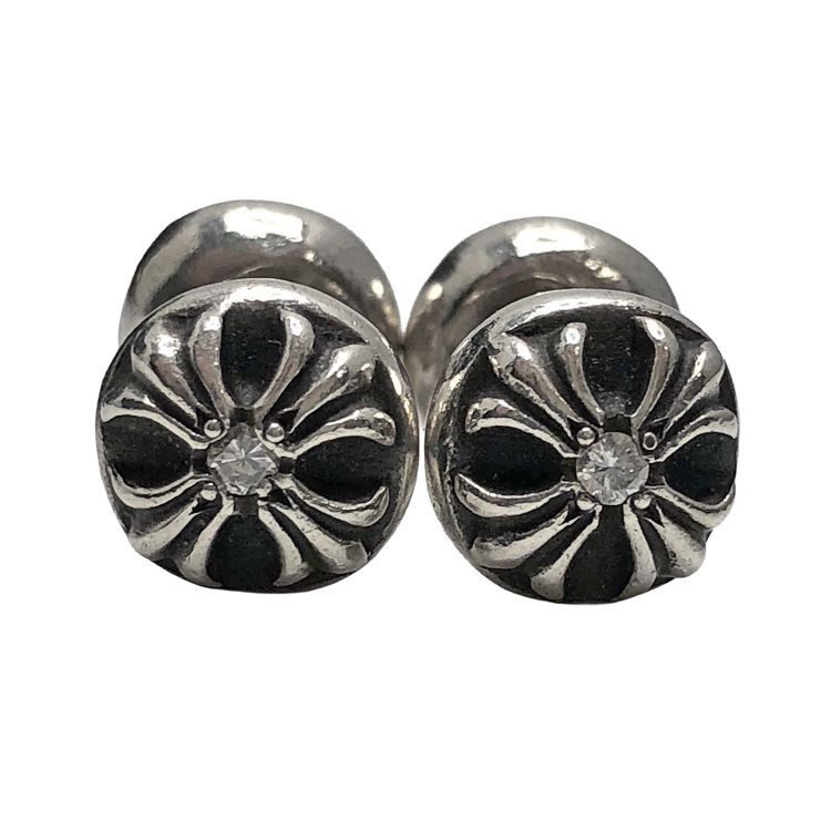 Chrome Hearts クロムハーツ CUFFS BARBELL カフスバーベル カフスボタン クロスボール2個セット アフター ダイヤモンド SV925 シルバー