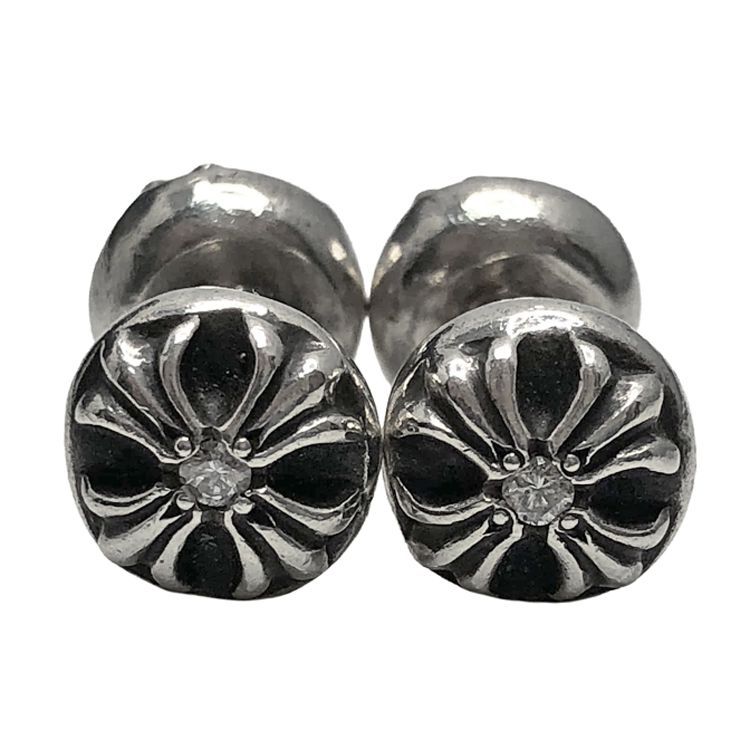 Chrome Hearts クロムハーツ CUFFS BARBELL カフスバーベル カフスボタン クロスボール2個セット アフター ダイヤモンド SV925 シルバー