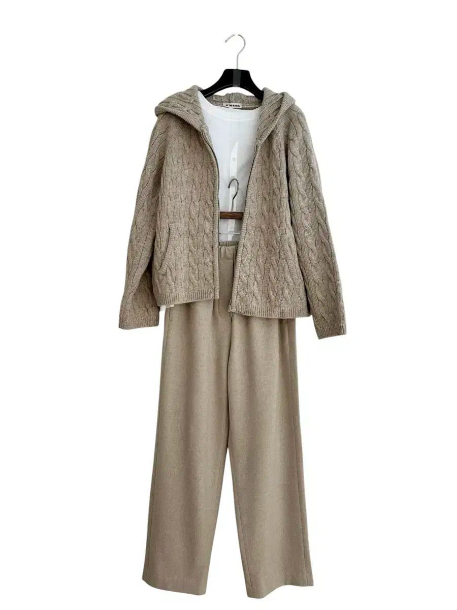 교신안함 엣더베이글 ケーブル ジップアップ カーディガン - ジッパー ツーウェイ