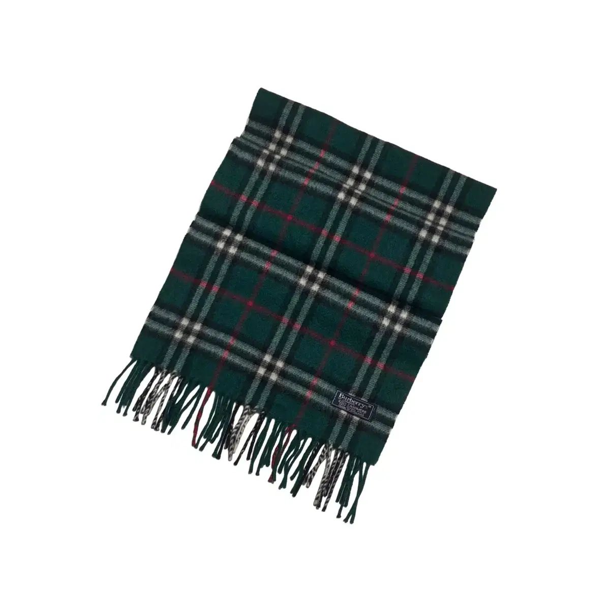 OS バーバリー グリーン ノヴァチェック カシミア マフラー バーバリー