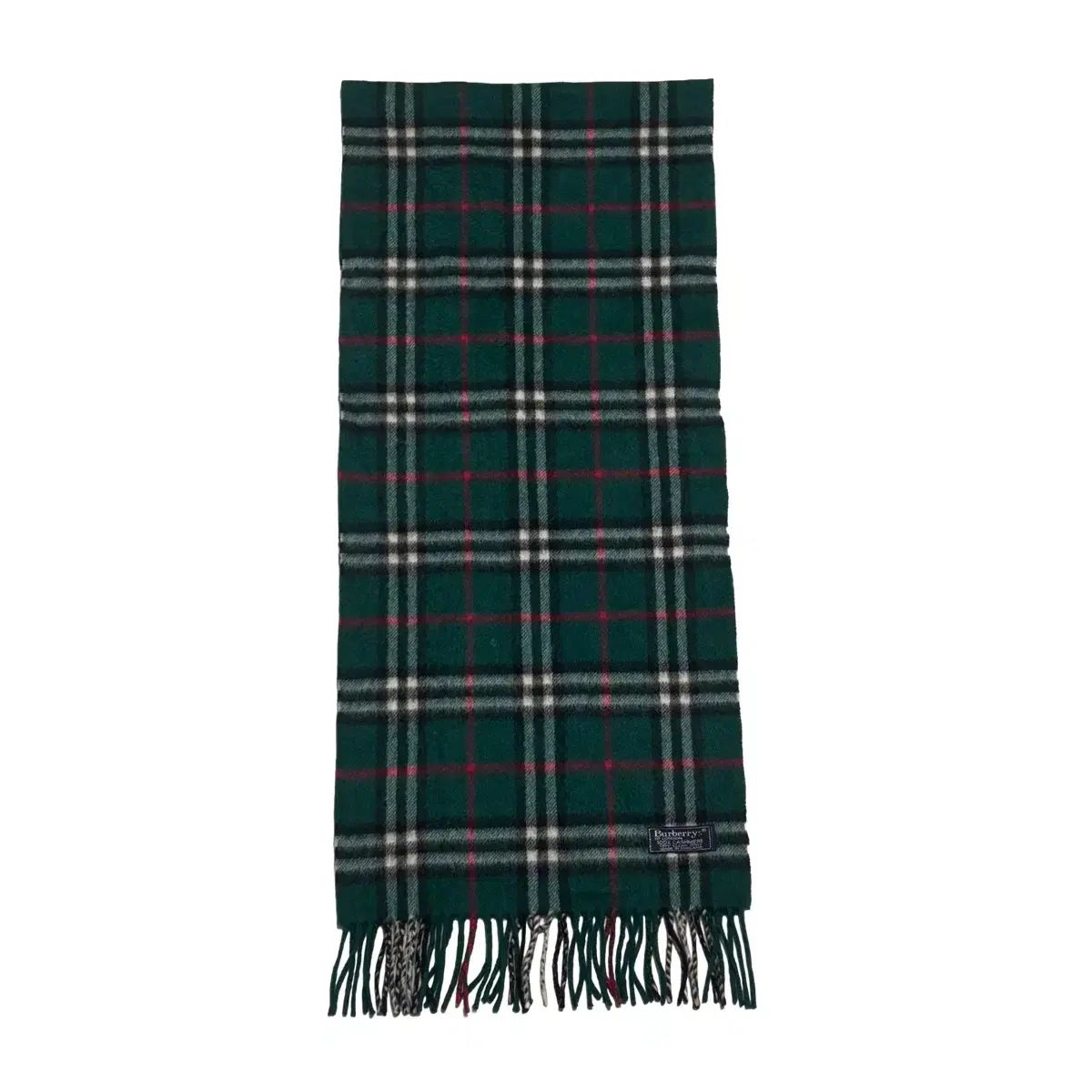 OS バーバリー グリーン ノヴァチェック カシミア マフラー カシミヤ