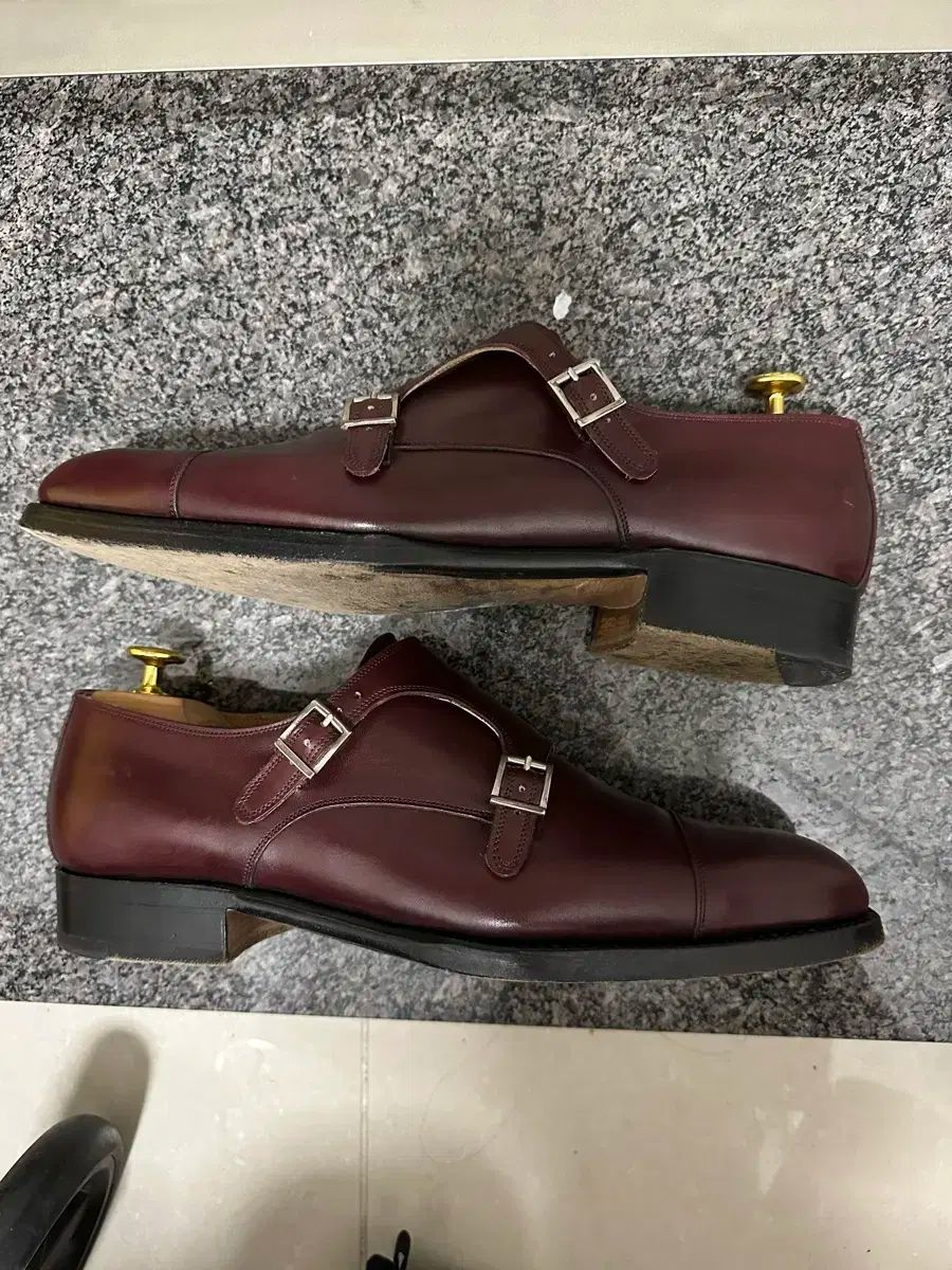 Vass ダブルモンクストラップ uk 8 f バーガンディ