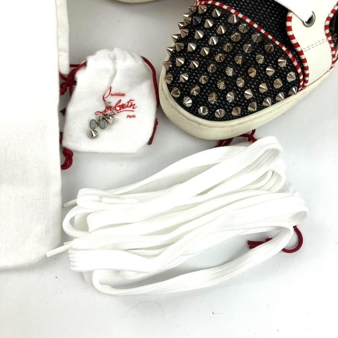 Christian Louboutan クリスチャンルブタン ハイカットスニーカー スタッズ ブラック 約25.5 cm 箱 保存袋付き