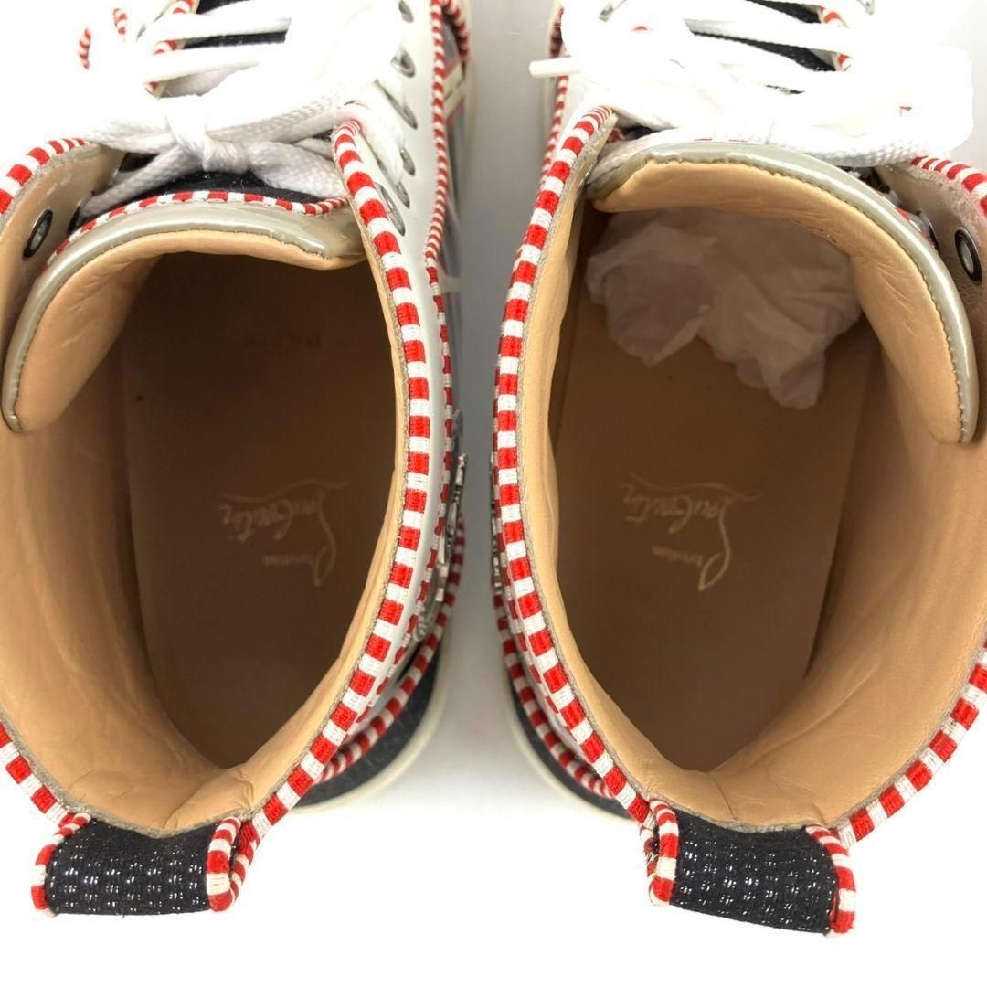  Christian Louboutan クリスチャンルブタン ハイカットスニーカー スタッズ ブラック 約25 5 cm 箱 保存袋付き スニーカー 靴
