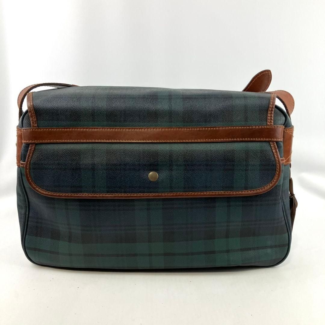 POLO RALPH LAUREN ポロラルフローレン メッセンジャーバッグ ショルダーバッグ チェック柄 PVC レザー ヴィンテージ グリーン 斜めがけ DECORATOM_COM_BR