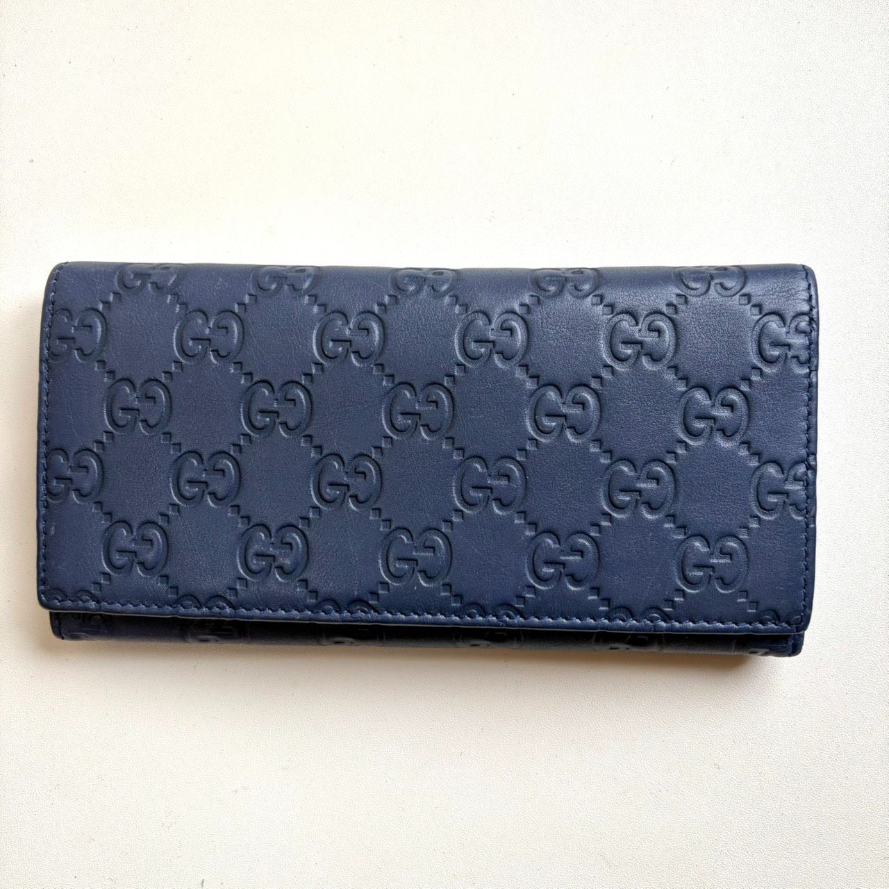 グッチ GUCCI 長財布 グッチシマ ネイビー