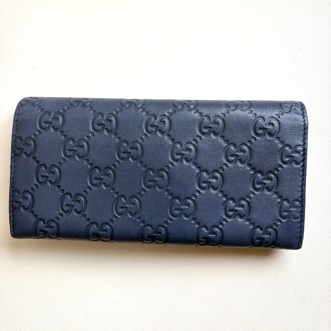 グッチ GUCCI 長財布 グッチシマ ネイビー