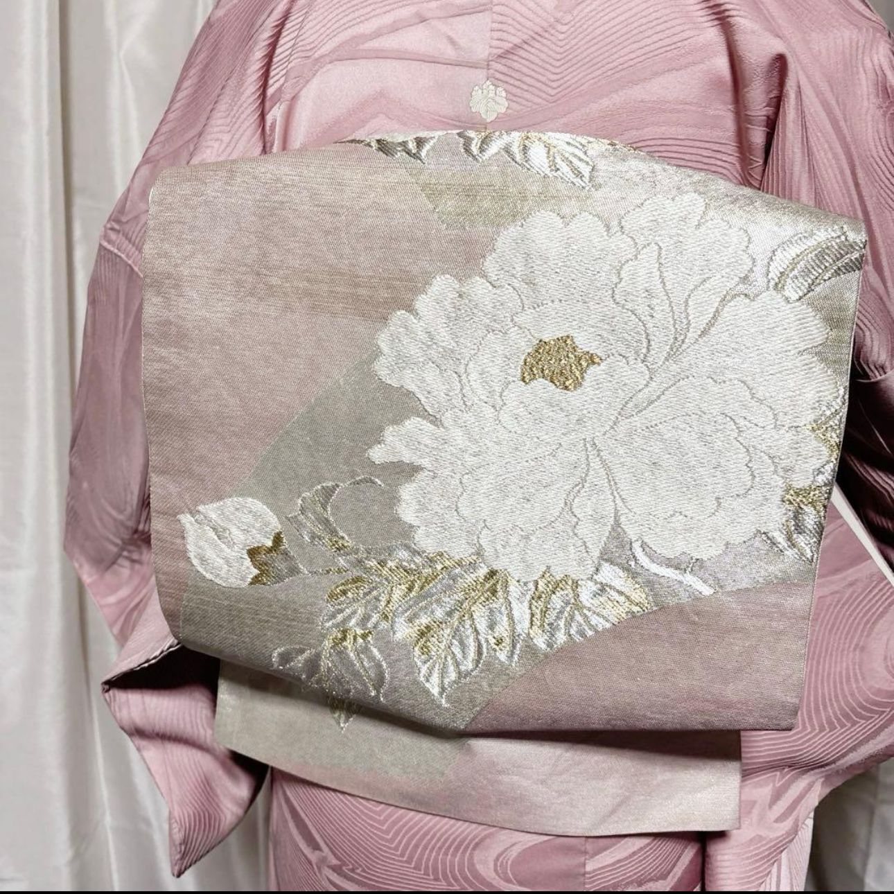 西陣唐織プラチナ箔袋帯 Elegant