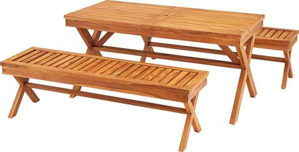 天然木 チーク のベンチ ガーデン W151×D45×H45cm No.335