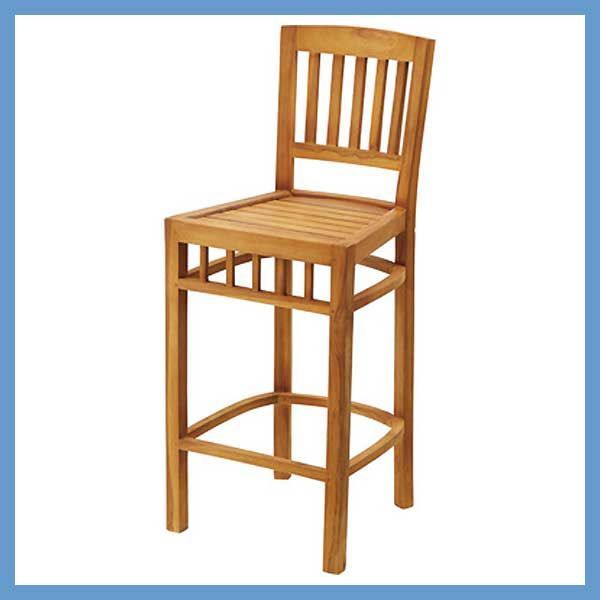 天然木 チーク のカウンターチェア ガーデン W45×D43.5×H108×SH72cm No.337