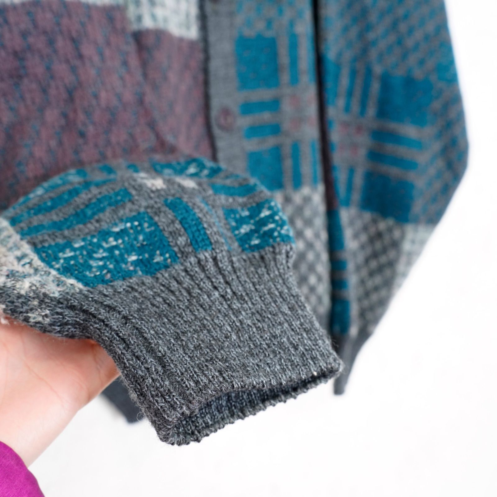 CARDIGAN|ヨーロッパ古着レトロ柄デザインニットカーディガン