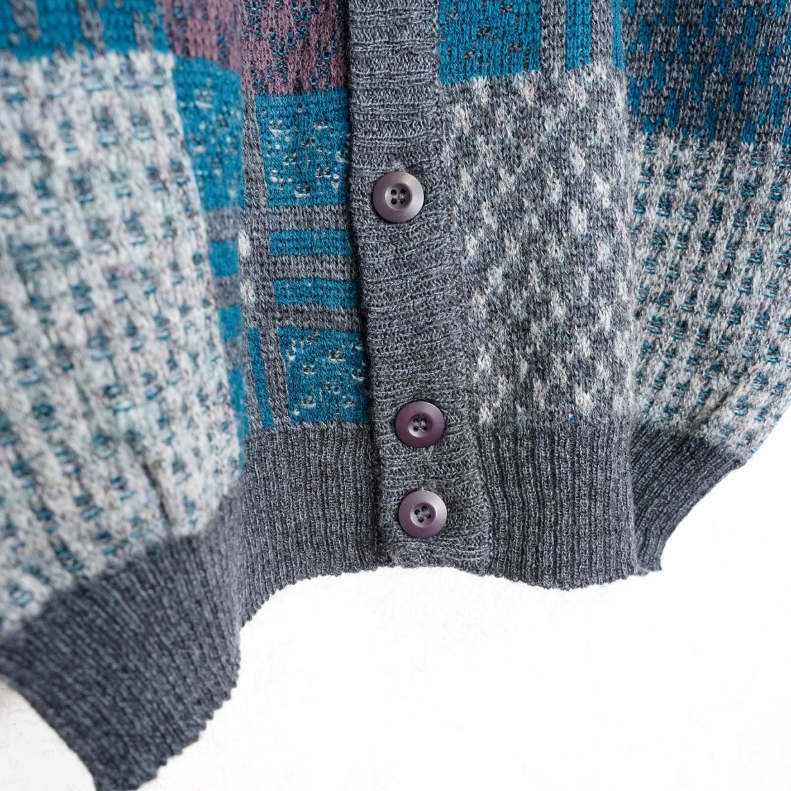 KNIT CARDIGAN|ヨーロッパ古着レトロ柄デザインニットカーディガン