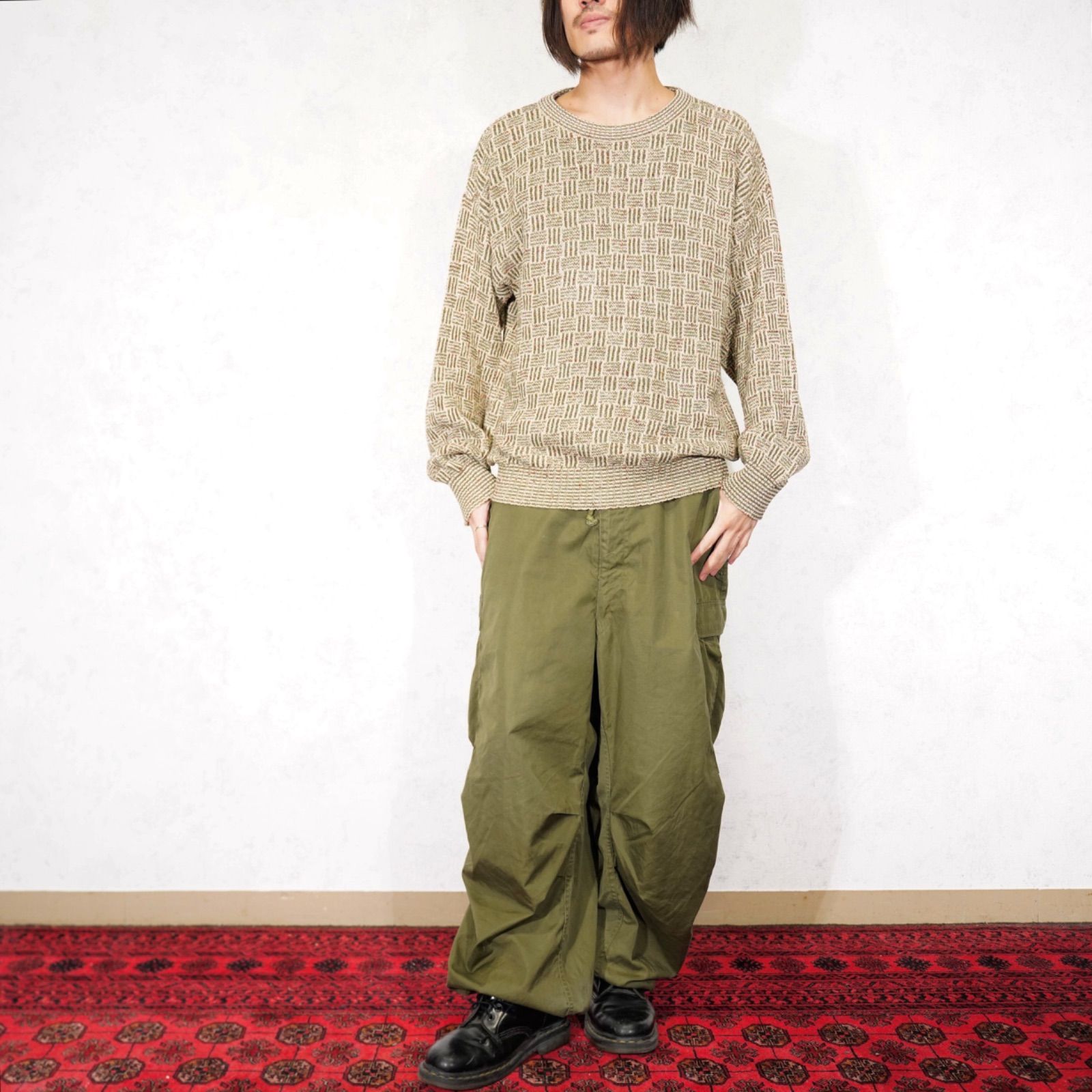 MIX KNIT|アメリカ古着柄デザインミックスニット