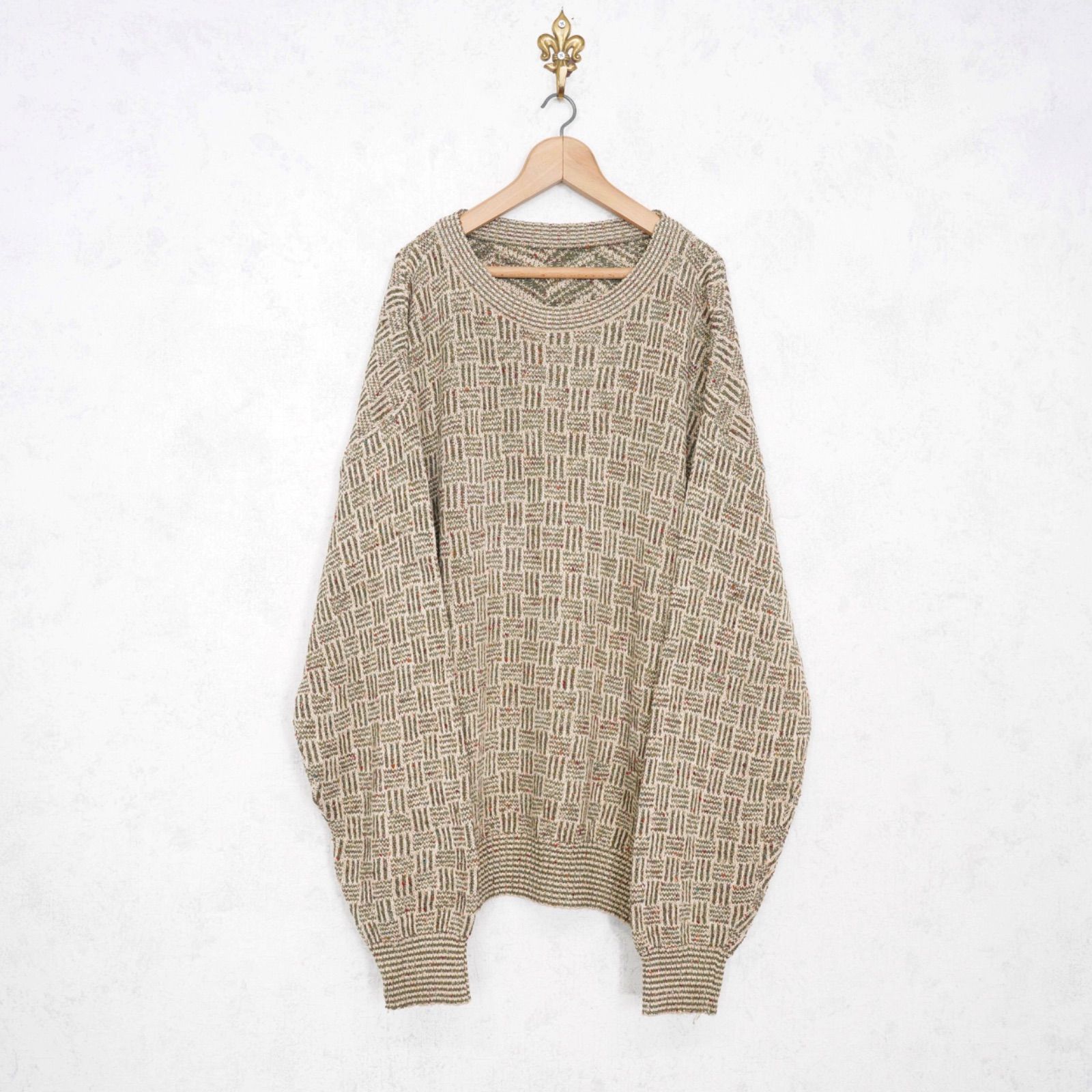 KNIT|アメリカ古着柄デザインミックスニット