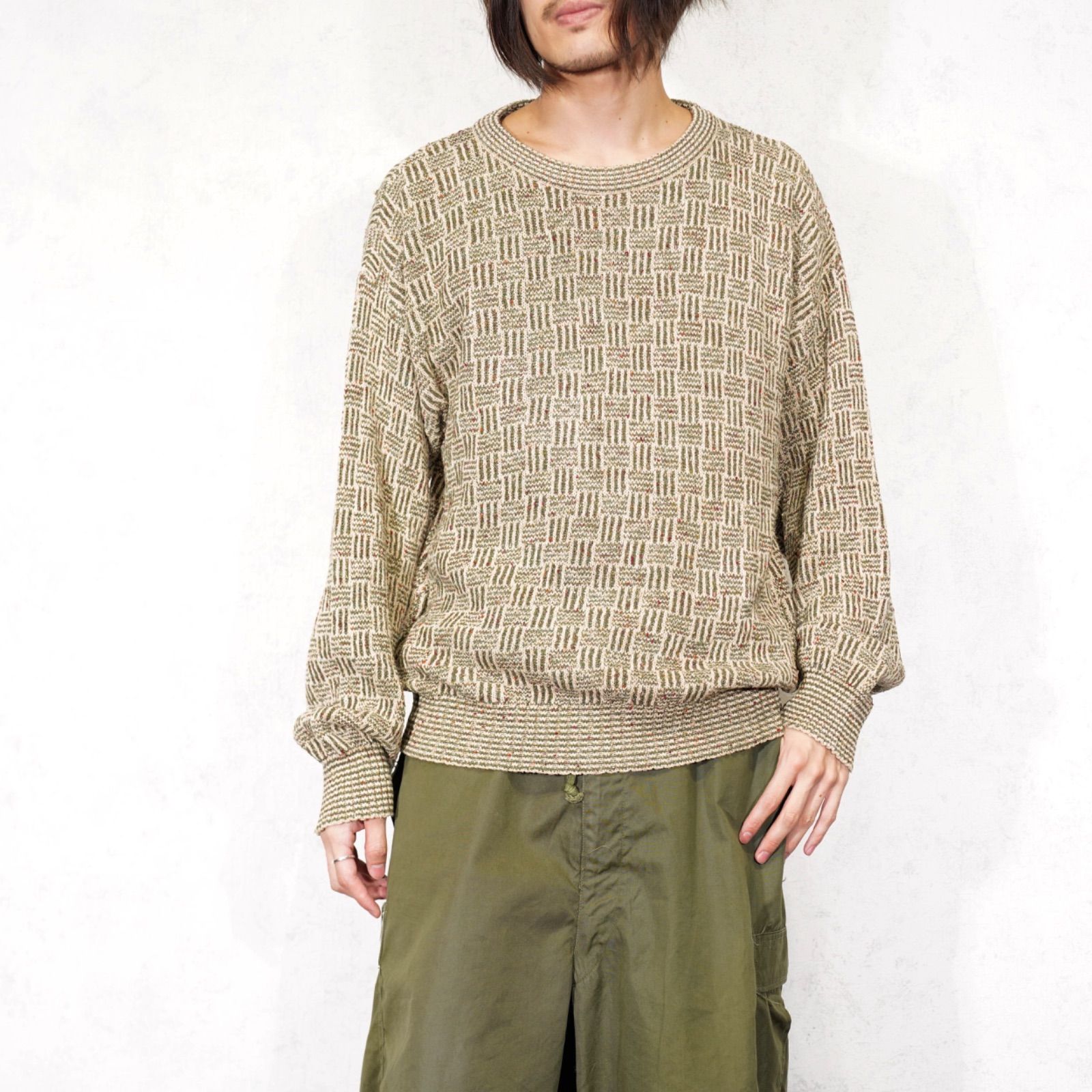 USA VINTAGE PATTERNED DESIGN MIX KNIT|アメリカ古着柄デザインミックスニット