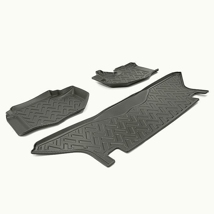 送料無料 200系 ハイエース 1型 2型 3型 4型 5型 6型 7型 8型 標準 3D フロアマット 防水 防汚 TPO素材 ブラック 3P 車種 設計 立体 5ドア用 ゴムマット