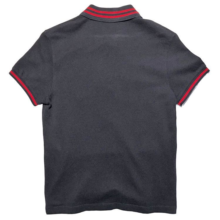 GUCCI グッチ キャットワッペン 半袖ポロシャツ 506200 size XS ポロTシャツ ネイビー×レッド メンズ コットン 刺繍 ワッペン