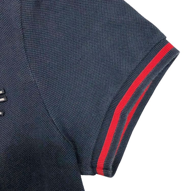 GUCCI グッチ キャットワッペン 半袖ポロシャツ 506200 size XS ポロTシャツ ネイビー×レッド メンズ コットン 刺繍 ワッペン GULLKHAN_COM