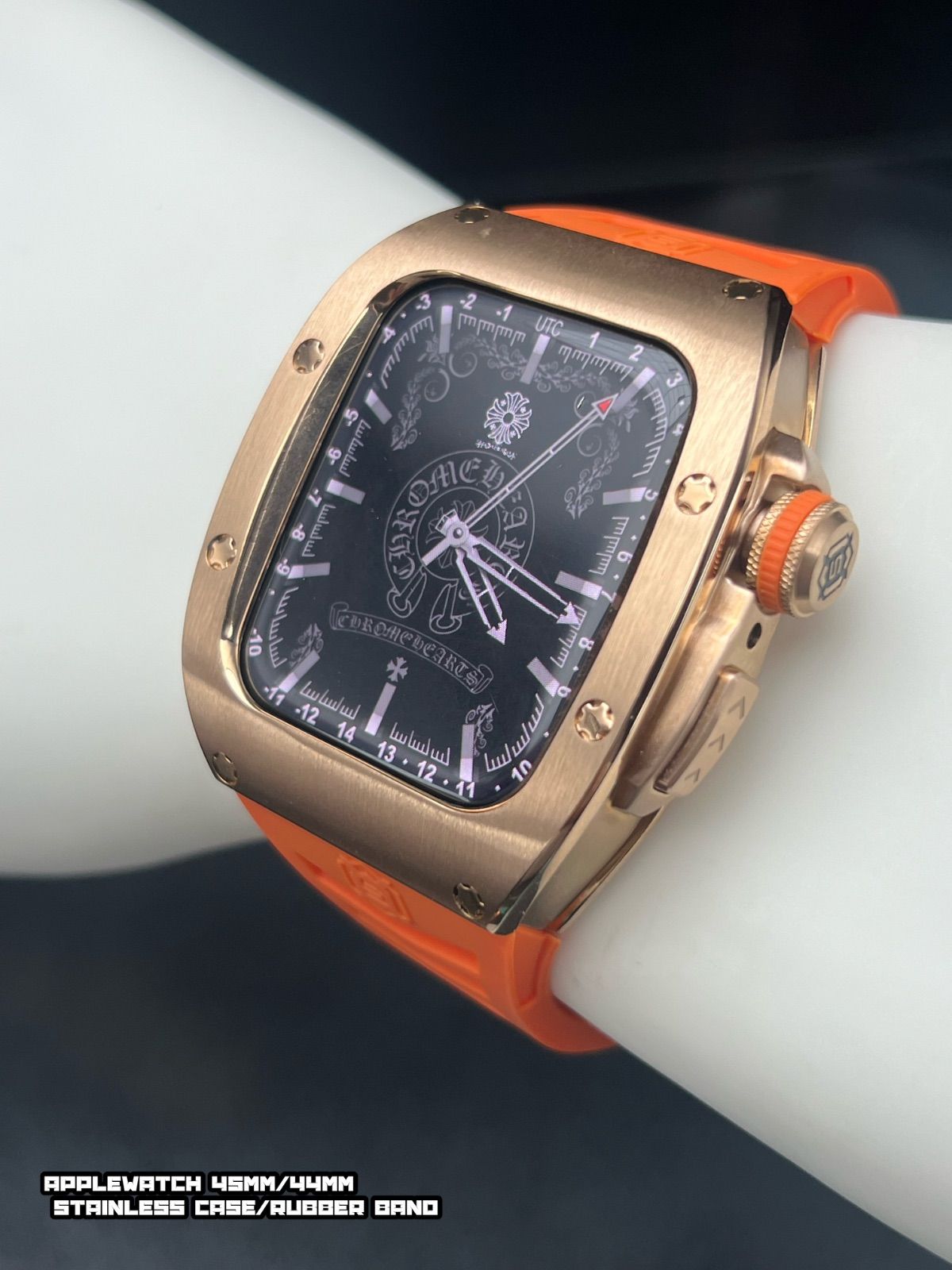 ローズ 45mm 44mm アップルウォッチ ステンレス ケース