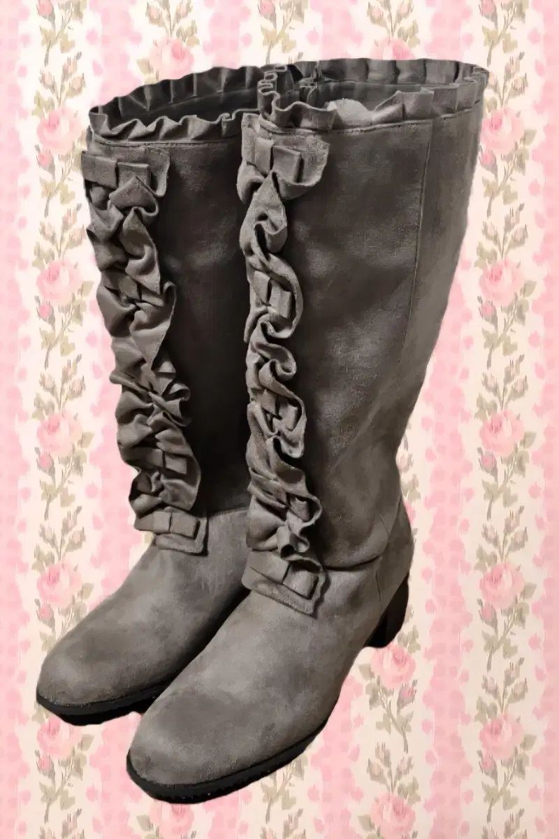 ラテギャル 森ガール ブラウン リボンブーツ 245mm