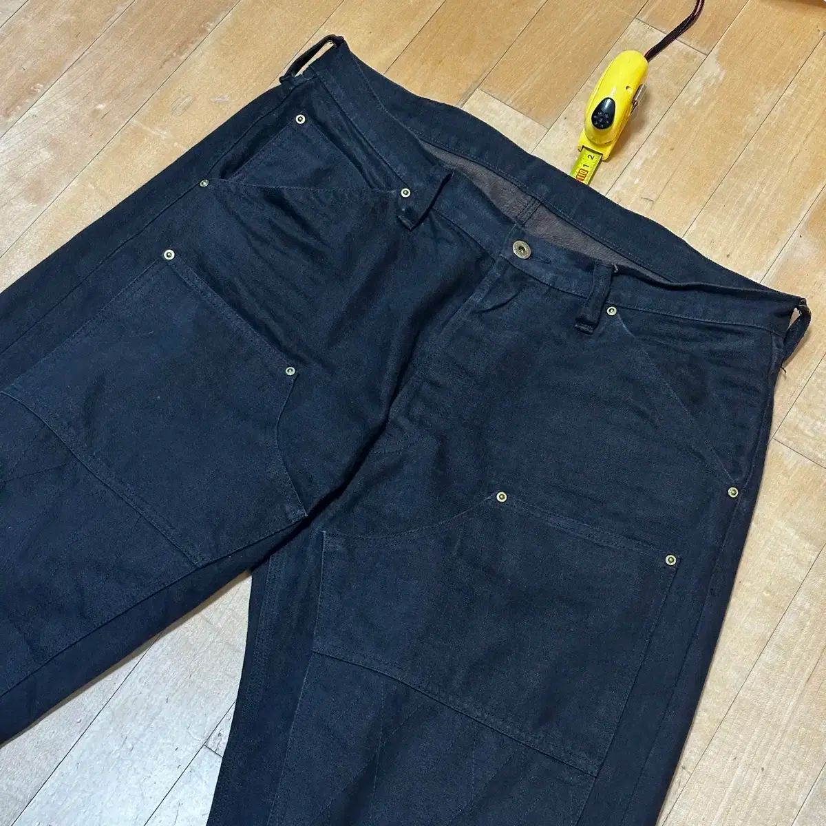 TROPHY CLOTHING トロフィークロージング 1906w ブラック ダブルニー デニムパンツ 38サイズ