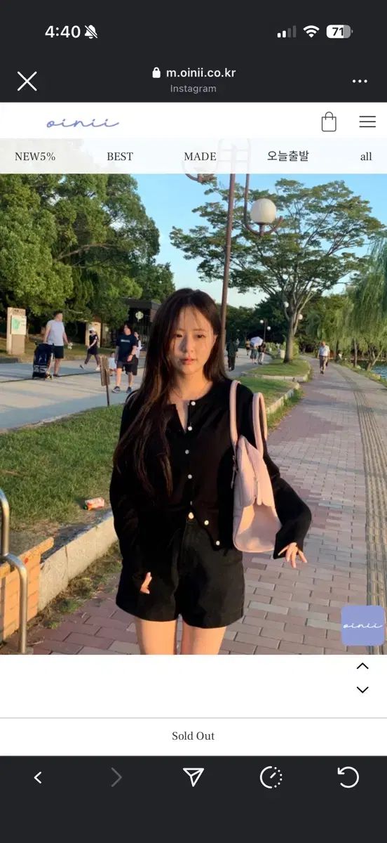 oinii ピュア カーディガン ブラック