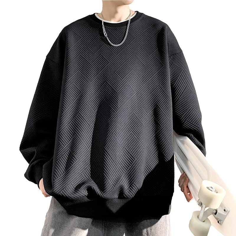 【新品】 [Culeevp] トレーナー メンズ 長袖 大きいサイズ 無地 ワッフル おしゃれ 秋服 冬服 パーカー メンズ L 0