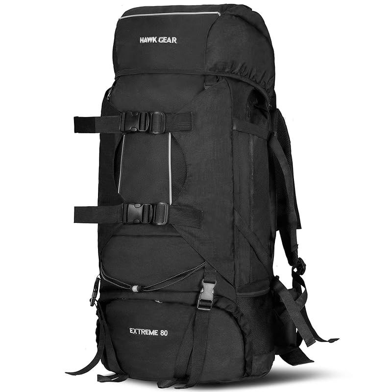 ワールドスポーツオンライン HAWK GEAR ホークギア バックパック 80L 大容量 防水 アウトドア 防災 災害 登山 旅行 ジェットブラック