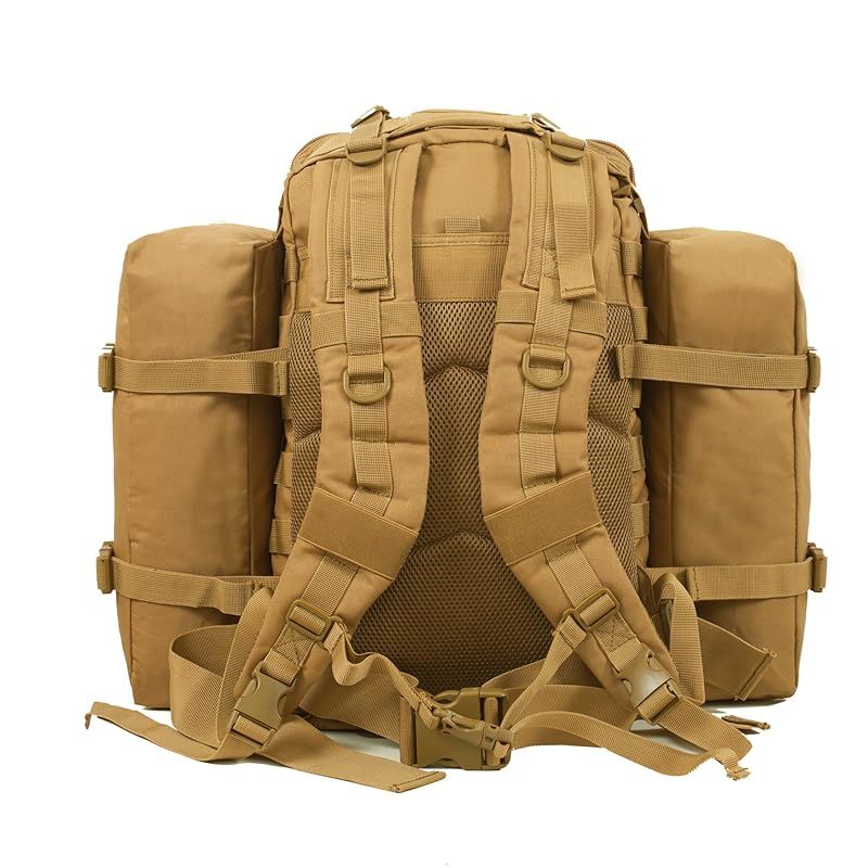 サイバトロン バックパック 3Pタクティカル MOLLE 防水 軽量 アウトドア ミリタリー U.Sタイプ リュックデイパック カーキ 37L 1 2