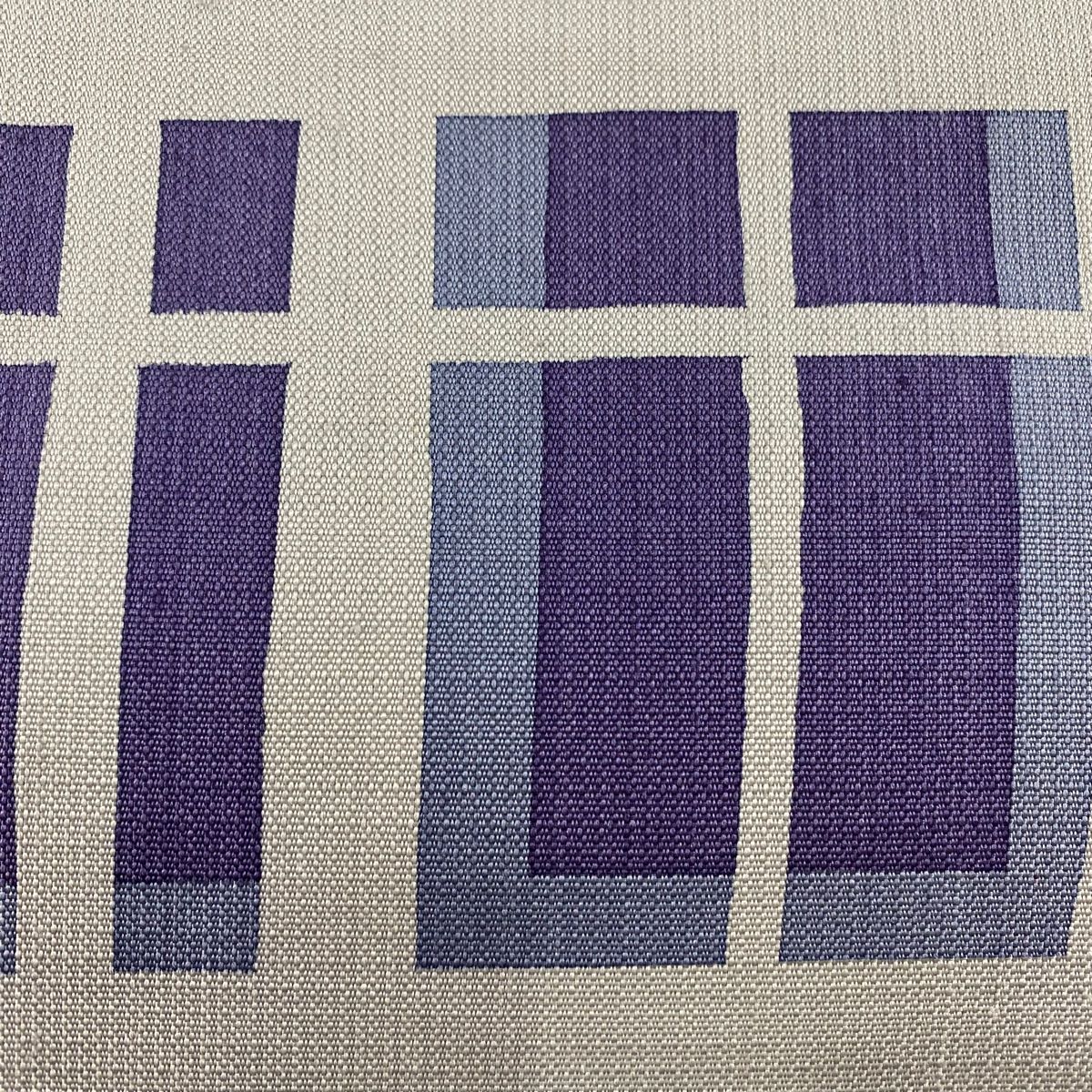 名古屋帯 秀品 紬地 幾何学模様 青灰色 正絹