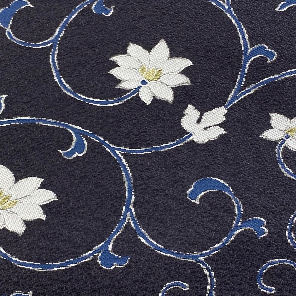 名古屋帯 名品 八寸名古屋帯 松葉仕立て 花唐草 箔 金糸 黒灰 正絹