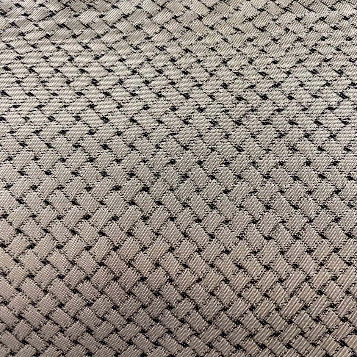 美品】 袋帯 秀品 加納幸 落款 網目 花 箔 金糸 銀色 六通 正絹 【中古