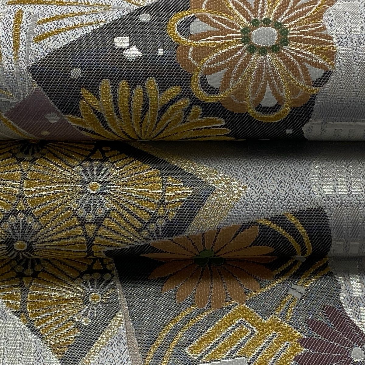 洒落袋帯　黒系　全通柄　長嶋成織物　証紙あり 洒落袋帯 黒系 全通柄 長嶋成織物 証紙あり 2024年 春 新作情報