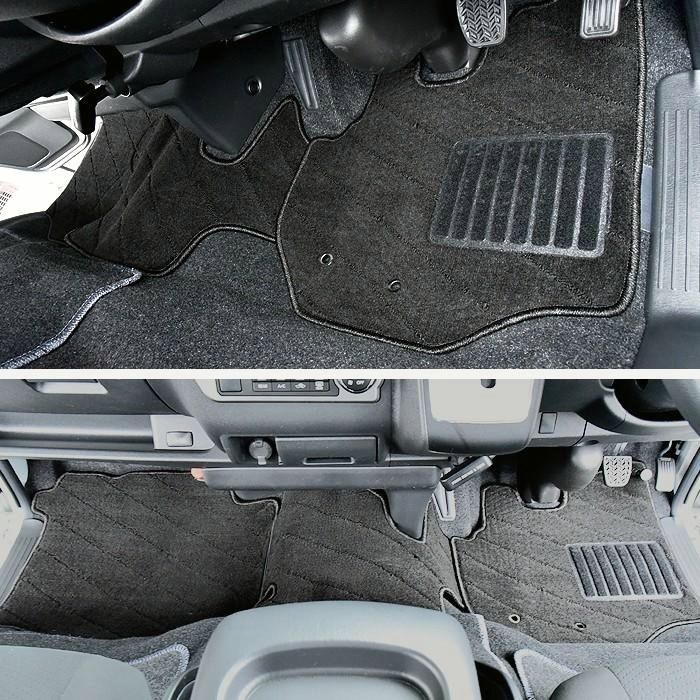 送料無料 200系 ハイエース ワゴン フロアマット 8点セット 織柄 ブラック 設計 高品質 GL DX カーマット 抗菌 消臭 快適マット