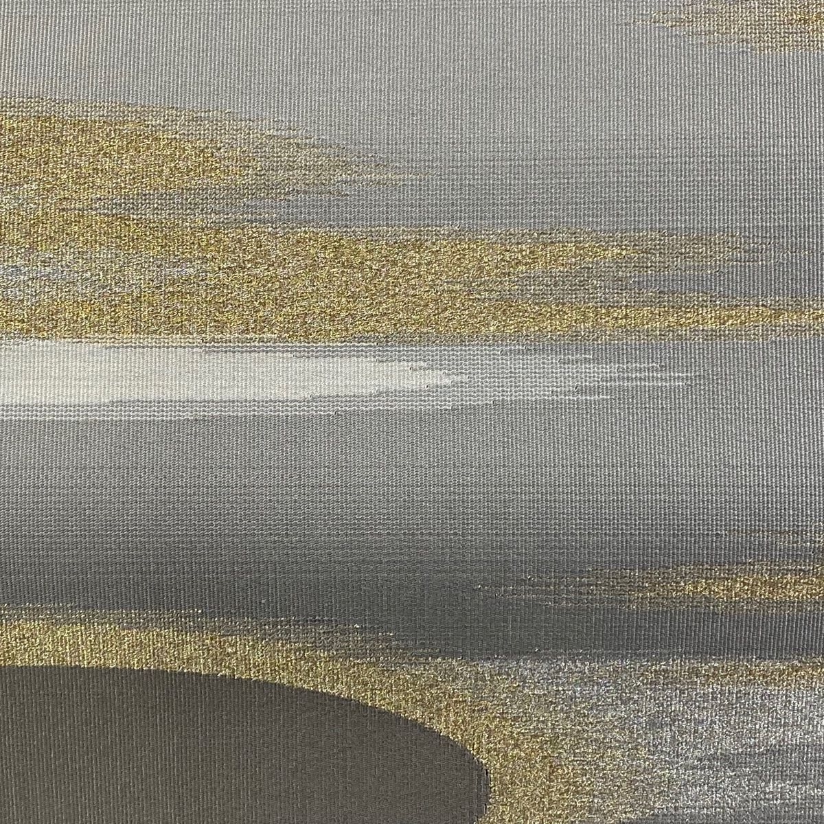 名古屋帯 八寸名古屋帯 松葉仕立て 綴れ 霞 金銀糸 クリーム 正絹