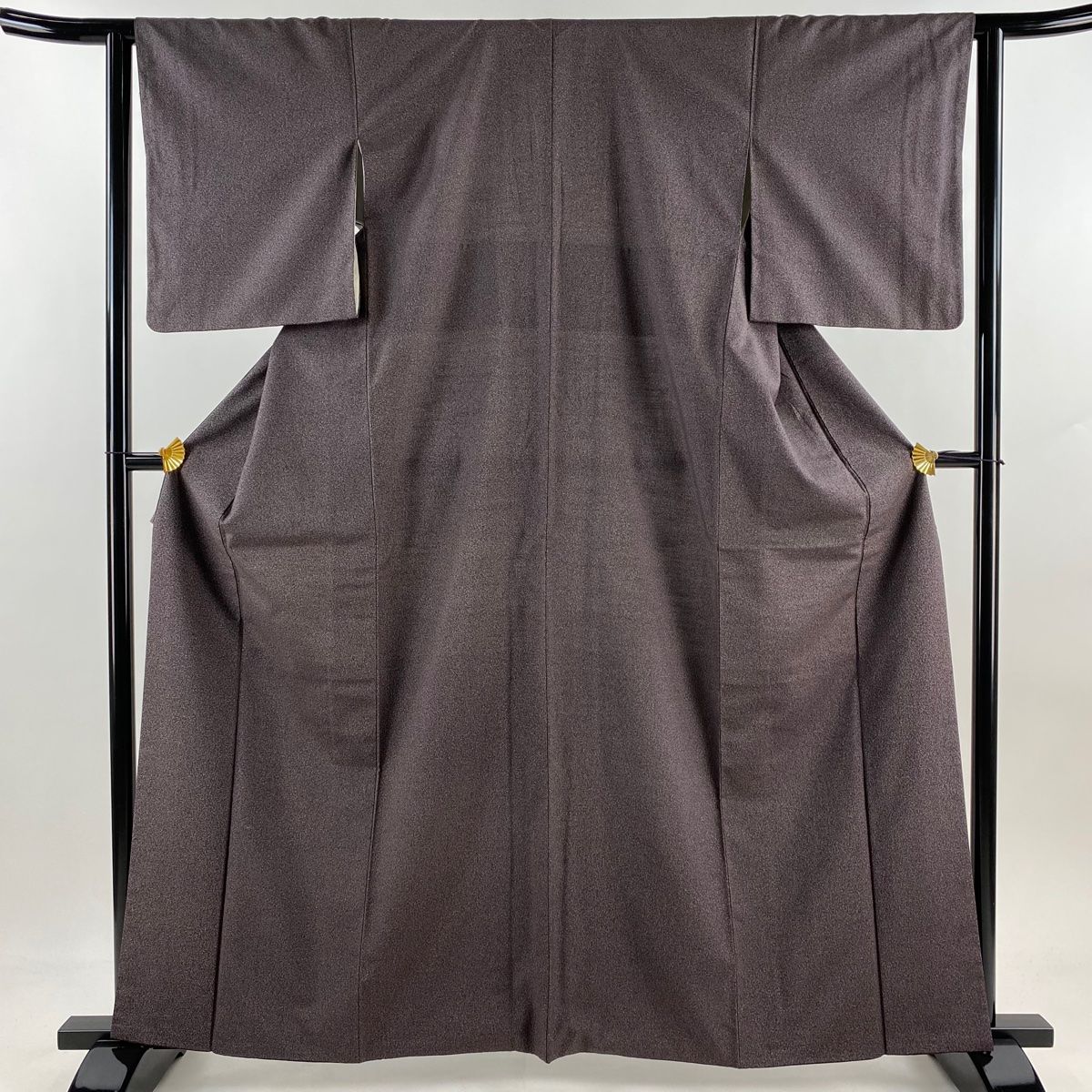 小紋 身丈162.5cm 裄丈62.5cm S 袷 紬地 幾何学 灰紫 正絹 秀品