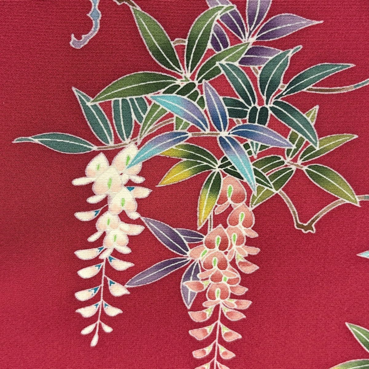 無地振袖 シンプル ちりめん 茜色系 身丈155cm 無地振袖 シンプル ちりめん 茜色系 身丈155cm