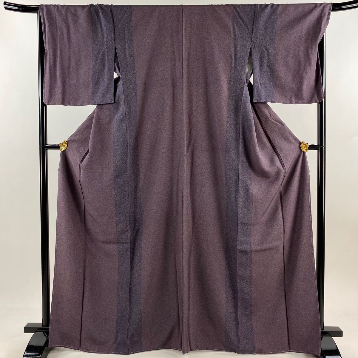 小紋 身丈168cm 裄丈68cm L 袷 幾何学 紫 正絹 秀品