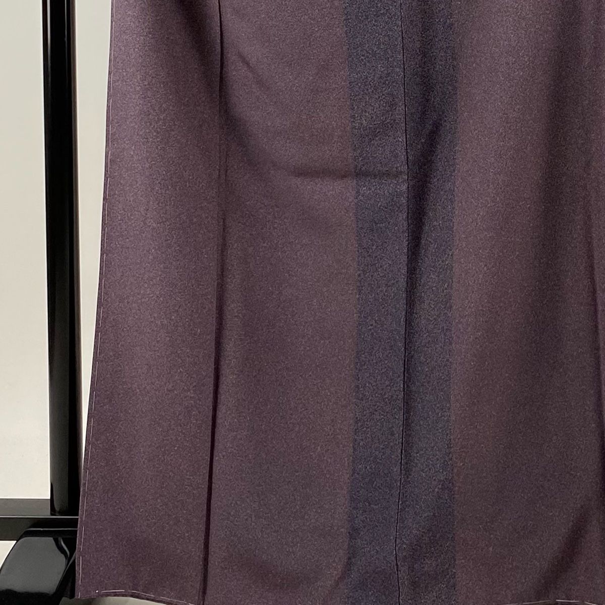 小紋 身丈168cm 裄丈68cm L 袷 幾何学 紫 正絹 秀品