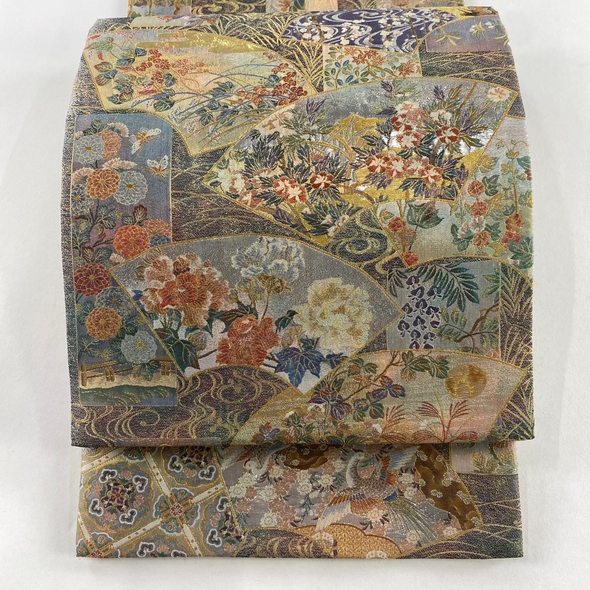 丸帯 名品 伝承国宝図 箔 金色 全通 正絹