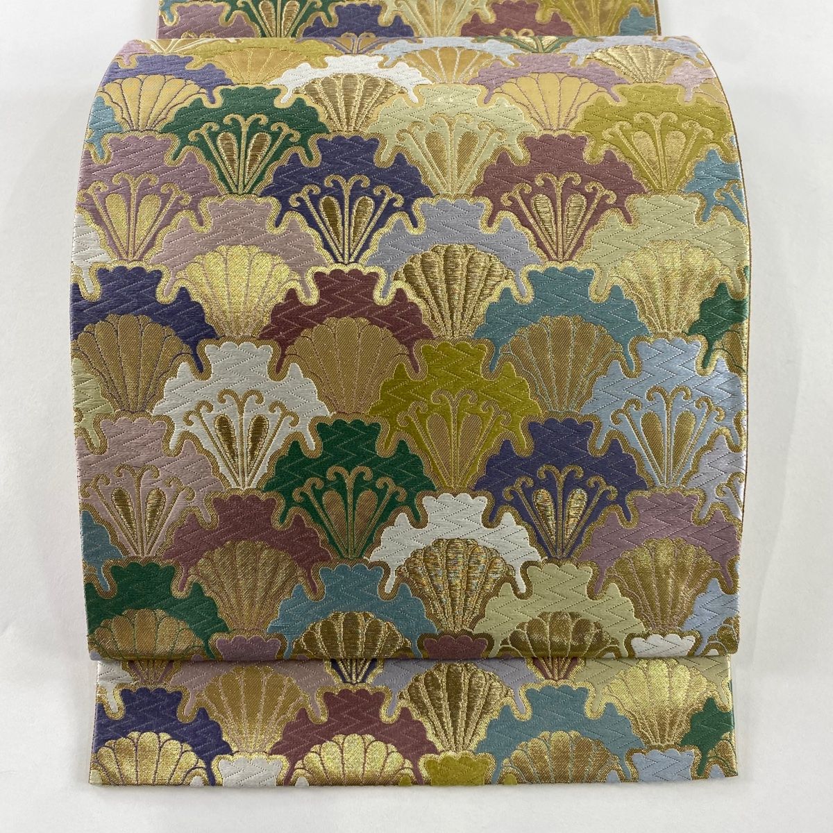 美品】 袋帯 名品 雪輪青海波 唐織 箔 紫 六通 正絹 【中古】 - メルカリ