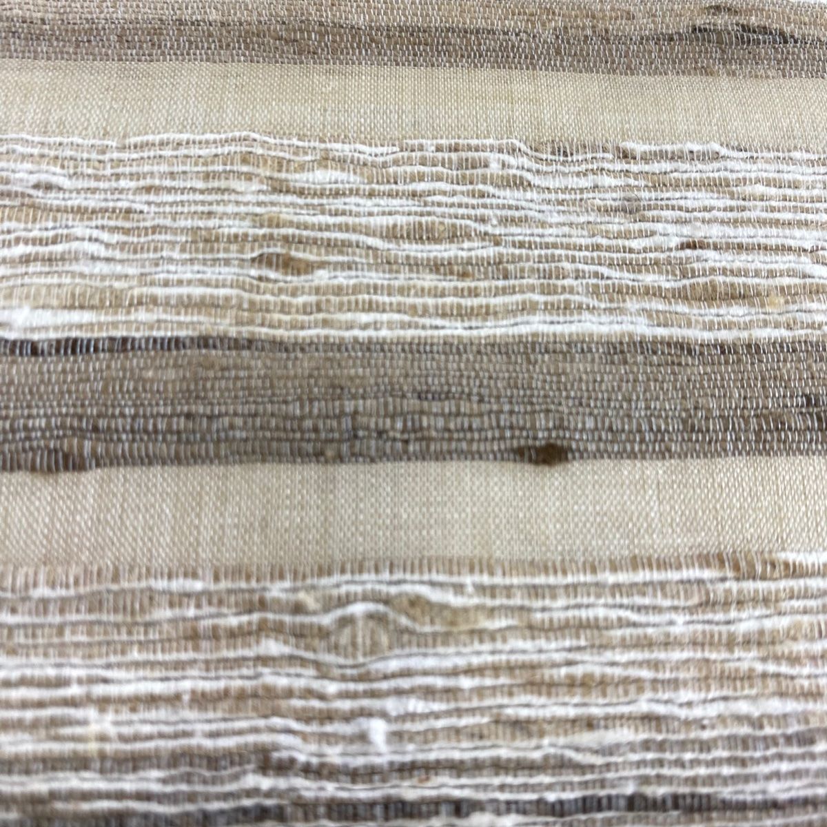 袋帯 名品 紬地 段縞 ベージュ 全通 正絹 【中古】 - メルカリ