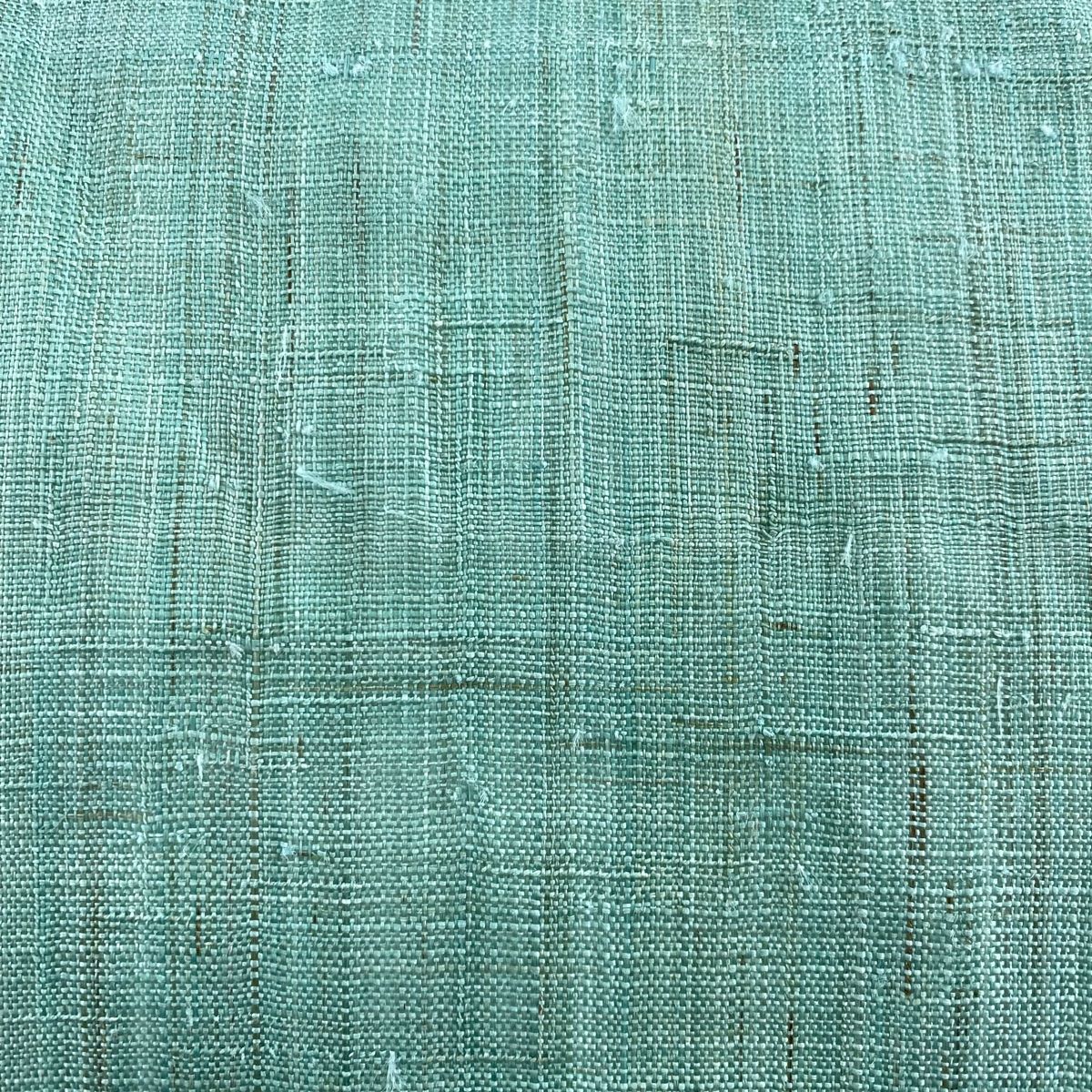 袋名古屋帯 名品 夏帯 夏紬地 青緑 麻