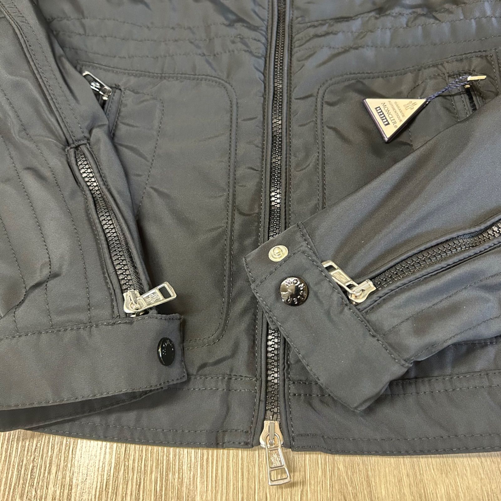 未使用級】 MONCLER モンクレールライダースジップジャケット黒0