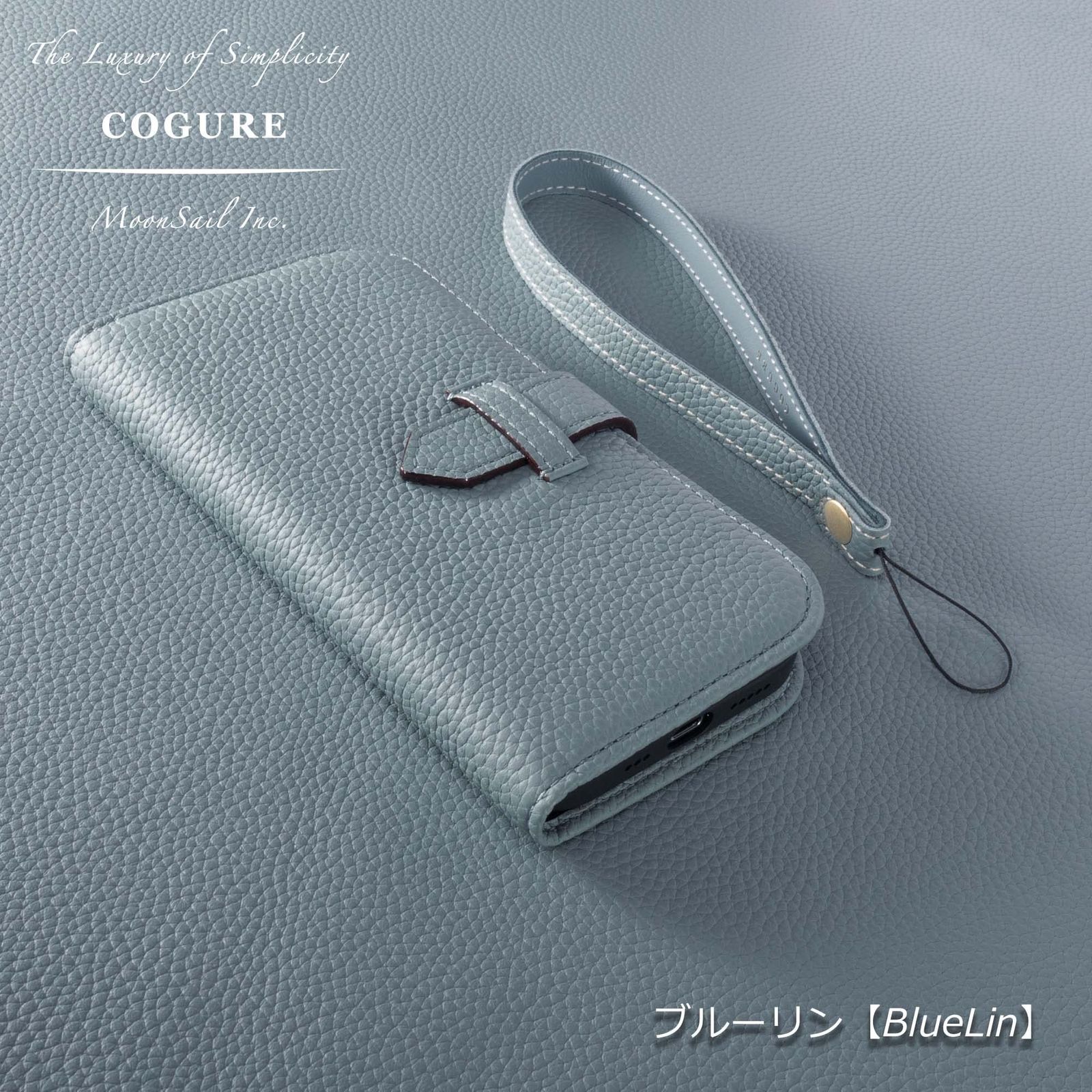 COGURE コグレ iPhone SE 第3 2世代 8 7 手帳型 ケース スマホケース 本革 ベルト付き カード収納 ストラップ 落下防止 スタンド機能 TPUケース 耐衝撃 磁石なし ギフトボックス付き COPA ブルーリン BlueLin