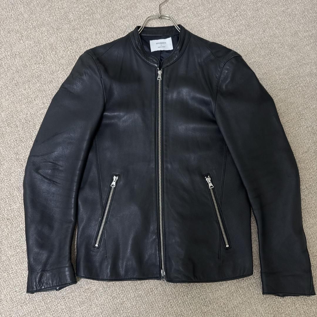 ステュディオス ラムレザーシングルライダースレザージャケット