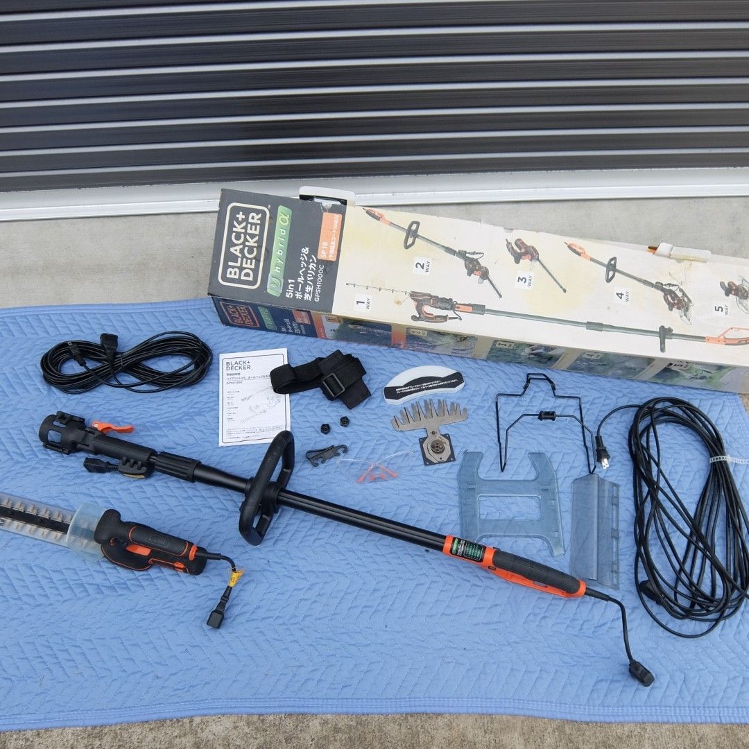 ブラックアンドデッカー 5in1 芝生バリカン 100Vコード 合計20m付 GPSH1000