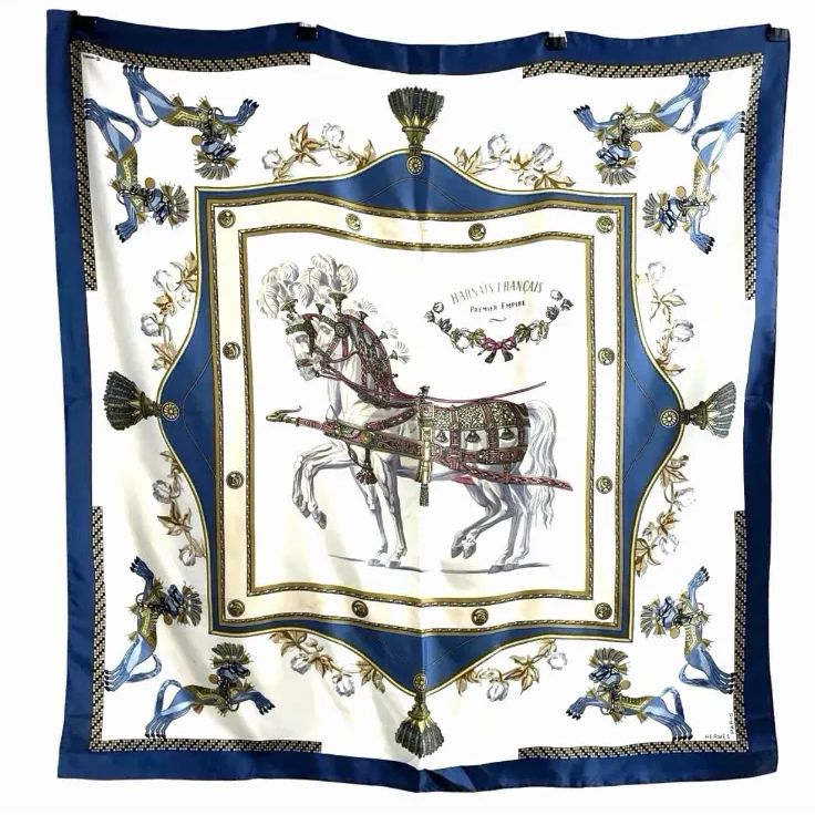 エルメス HERMES カレ 90 フランス初代帝国のハーネス HERMES エルメス カレ90 HARNAIS FRANCAIS フランス初代帝国のハーネス